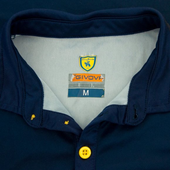 Men's Givova Navy/Yellow Polo Shirt Size Medium - Picture 4 of 10